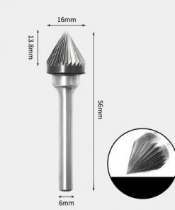 Tungsten Carbide 60 degree included angle Rotary Burr Single-cut 16 x