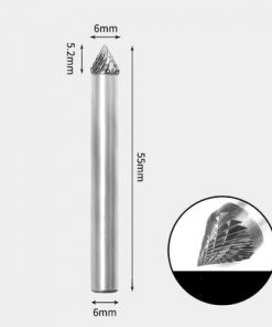 Tungsten Carbide 60 degree included angle Rotary Burr Double-cut 6 x 5