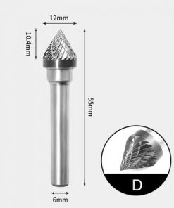 Tungsten Carbide 60 degree included angle Rotary Burr Double-cut 12 x