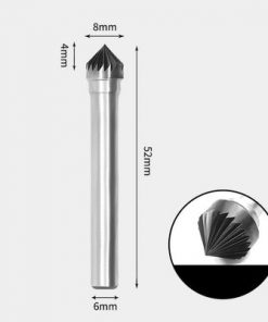 Tungsten Carbide 90 degree included angle Rotary Burr Single-cut 8 x 4