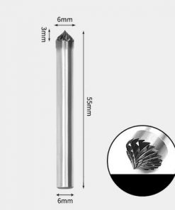 Tungsten Carbide 90 degree included angle Rotary Burr Double-cut 6 x 3