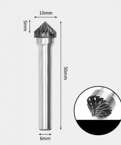 Tungsten Carbide 90 degree included angle Rotary Burr Double-cut 10 x