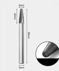 Tungsten Carbide Cone radius end Rotary Burr Single-cut 6 x 16mm