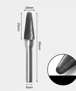 Tungsten Carbide Cone radius end Rotary Burr Single-cut 10 x 25mm