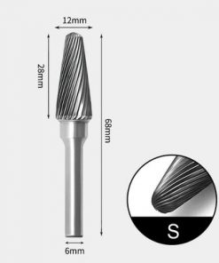 Tungsten Carbide Cone radius end Rotary Burr Single-cut 12 x 28mm