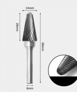 Tungsten Carbide Cone radius end Rotary Burr Single-cut 14 x 28mm