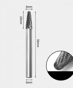 Tungsten Carbide Cone radius end Rotary Burr Double-cut 6 x 16mm