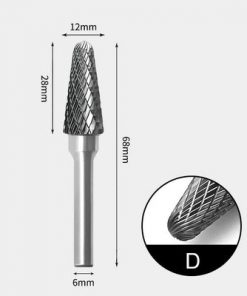Tungsten Carbide Cone radius end Rotary Burr Double-cut 12 x 28mm