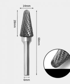 Tungsten Carbide Cone radius end Rotary Burr Double-cut 14 x 28mm