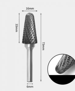 Tungsten Carbide Cone radius end Rotary Burr Double-cut 16 x 33mm
