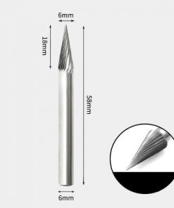 Tungsten Carbide Pointed cone Rotary Burr Single-cut 6 x 18mm