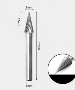 Tungsten Carbide Pointed cone Rotary Burr Single-cut 8 x 17mm