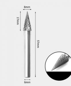 Tungsten Carbide Pointed cone Rotary Burr Double-cut 8 x 17mm