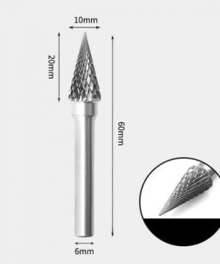 Tungsten Carbide Pointed cone Rotary Burr Double-cut 10 x 20mm