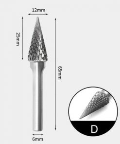 Tungsten Carbide Pointed cone Rotary Burr Double-cut 12 x 25mm