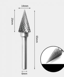 Tungsten Carbide Pointed cone Rotary Burr Double-cut 14 x 25mm