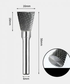Tungsten Carbide Inverted cone with end cut Rotary Burr Double-cut 16