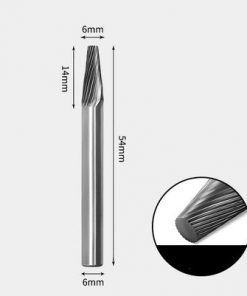 Tungsten Carbide Cone flat end Rotary Burr Single-cut 6 x 14mm