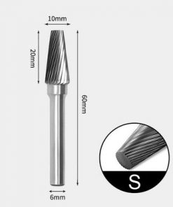Tungsten Carbide Cone flat end Rotary Burr Single-cut 10 x 20mm