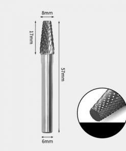 Tungsten Carbide Cone flat end Rotary Burr Double-cut 8 x 17mm