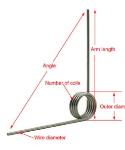 0.3mm Wire diameter 3mm OD 60 Angle RH Torsion Spring 5 Pcs